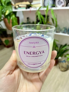 Imagem do Energya - Vela Aromática Laranja Goji + Cristais dos Chakras