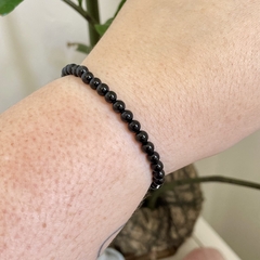 Pulseira de Turmalina Preta em esfera - Proteção
