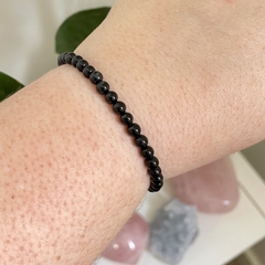 Pulseira de Turmalina Preta em esfera - Proteção