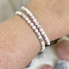 Pulseira de Howlita em esfera - Calma e Paciência na internet
