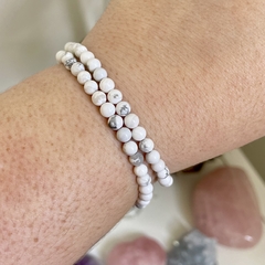 Pulseira de Howlita em esfera - Calma e Paciência
