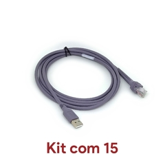 Kit 15 Cabo Usb Leitor Symbol Motorola Zebra LS2208 / LS7708 / DS2208 / DS2278