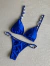 Biquíni Cortininha com Bojo Calcinha Fina Com Conchas Callie | Azul Royal