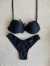 Biquini Aro Meia Taca Com e Amarracao Calcinha Asa Delta Fio Duplo Maceio | Preto - loja online