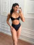Biquíni Top Aro Meia Taça Com Recortes Calcinha HotPant Ludmilla | Preto