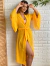 Kimono Poá Texturizado Com Manga Flare | Amarelo - comprar online