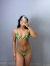 Biquini top fixo com bojo e calcinha fitinha empina bumbum magnolia | tigre verde - BellaMar