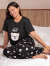 - Pijama Feminino Camisa Baby Look e Calça Solta Leve Est Ursinho | Preto na internet