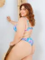 Biquíni Curve Com Aro de Sustentação Sollari | Floral Azul Tiffany - comprar online