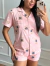 - Pijama Feminino Americano Shorts E Camisa De Botões Urso Marrom | Rosa - BellaMar