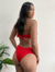 Biquíni Tomara-que-caia com Metal Central e Calcinha Tanga Bombom Leonor | Vermelho - loja online
