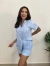 Pijama Feminino Americano Shorts E Camisa De Botões Sorvetinho | Azul