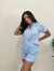 Pijama Feminino Americano Shorts E Camisa De Botões Sorvetinho | Azul na internet
