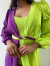 Imagem do Saída Longa Com Manga Bufante E Tecido Bicolor Vivi | Verde Lima com Roxo