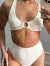 Biquíni Top com Argola Frontal e Calc Hotpant Texturizado Isadora | Off White - comprar online