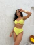 Imagem do Biquini Aro Meia Taca com Bojo e Calcinha Hotpant Chrystal | Amarelo Lima