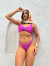 Biquíni Top Cropped e Calcinha Asa Delta Tecido Canelado Taylor | Roxo