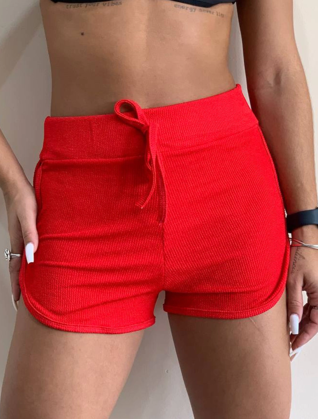 Short Solto Comprimento Curto Tecido Laurel | Vermelho
