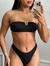 Biquíni Top Cropped Com Argola e Bojo Calcinha Larga Fio Duplo Marrocos | Preto na internet
