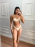 Biquíni Top Cropped Com Argola e Bojo Calcinha Larga Fio Duplo Marrocos | Bege - BELLA MAR ATACADO