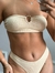 Biquíni Top Cropped Com Argola e Bojo Calcinha Larga Fio Duplo Marrocos | Bege na internet