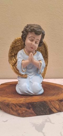 Anjo Ajoelhado azul 22 x 15 cm- gesso - loja online