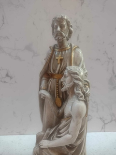 São Camilo de Léllis 33 cm - gesso - imitação de pedra - comprar online