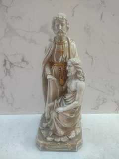 São Camilo de Léllis 33 cm - gesso - imitação de pedra