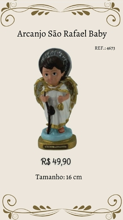 São Rafael Arcanjo baby de látex 16 cm