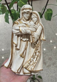 Sagrada família carinhosa 22 cm - gesso -