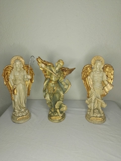 Trio Arcanjos - Imitação de pedra 20 cm - Sancte Ioseph