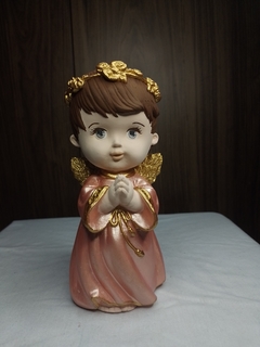 Anjo Rezando com Coroa de Flores (Rosa) - loja online