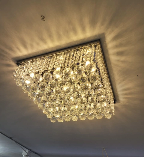 LUSTRE DE CRISTAL PLAFON RETO BASE 38X38 CM