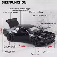 Imagem do Die Cast Model - Alloy Model - Dodge Challenger Hellcat Pull Back Escala 1:32 - (cópia)