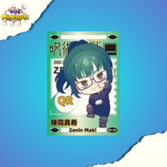 Cartão Jujutsu Kaisen JJK Zenin Maki Chibi Holo Foil QR-001