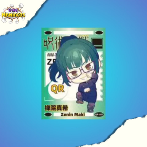Cartão Jujutsu Kaisen JJK Zenin Maki Chibi Holo Foil QR-001