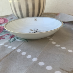 Compotera Noritake Modelo "Diana" con Monograma Letra "H", 14 cm