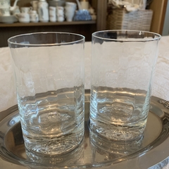 OUTLET. Par de vasos cristal facetado, 1 micro chip cada uno de los vasos. - tienda online