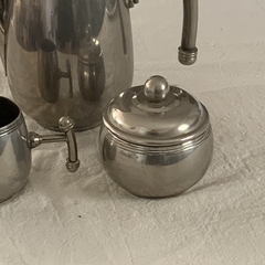 Piezas de Servir Cafe en metal plata. Sin sello. - El campito antigüedades
