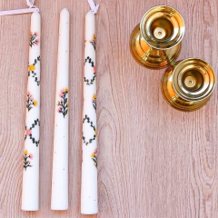 Kit 3 velas palito para castiçal pintadas a mão - The Glowing Jar