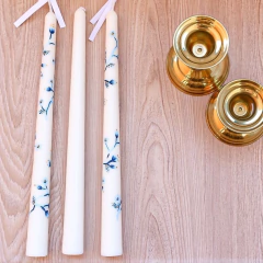 Kit 3 velas palito para castiçal pintadas a mão na internet