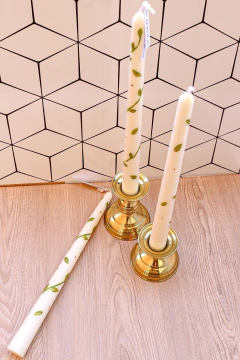 Kit 3 velas palito para castiçal pintadas a mão - comprar online