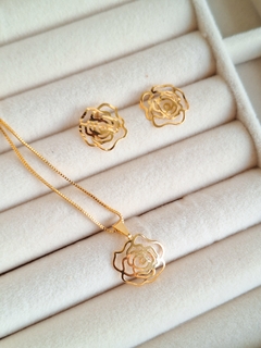 Conjunto Rosa Vazada 45+5cm