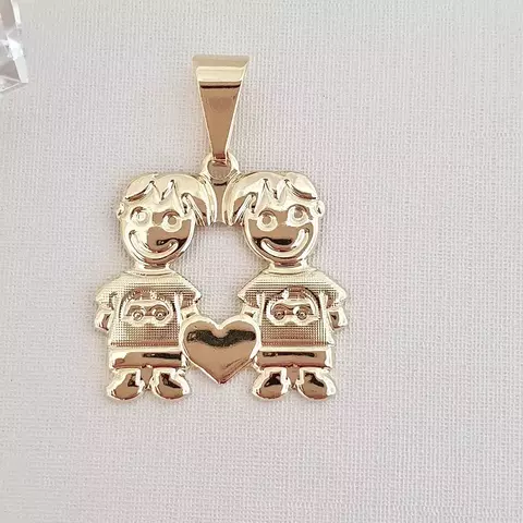 Pingente 2 MENINO com Coração 2x2cm - comprar online