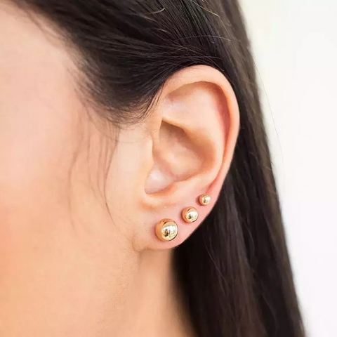 Brinco Trio Esferas 8mm 6mm 4mm