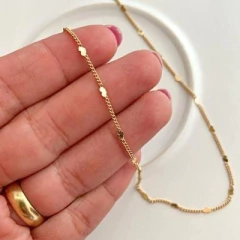 Colar Choker Coração chapinha 35+5cm na internet