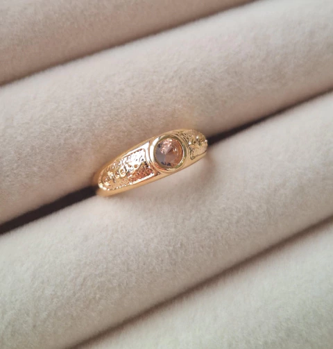 Anel ABC Pedra Rosa