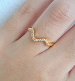 Anel Curva Cravejado