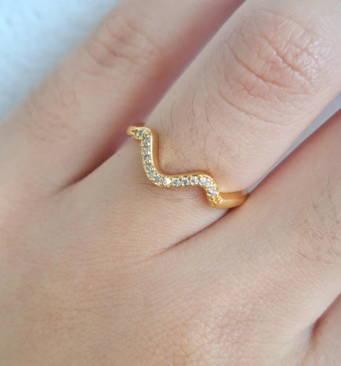 Anel Curva Cravejado