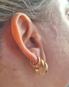 Trio de Argolinha Arredondada Media - comprar online